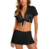 Custom Black Black Cheerleading Uniform Set