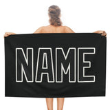 Custom Black Black Beach Towel