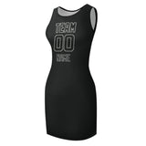 Custom Black Black Sleeveless Vest Dress