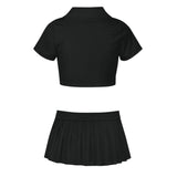 Custom Black Black Cheerleading Uniform Set