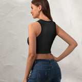 Custom Black Black Sleeveless Tank Top