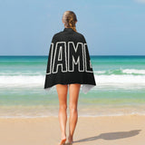 Custom Black Black Beach Towel