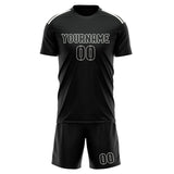 Custom Black Black Soccer Jersey
