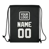 Custom Black White Drawstring Bag