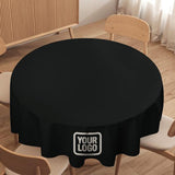 Custom Black White Round Table Cloth