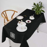 Custom Black White Square Table Cloth