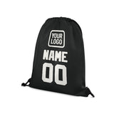Custom Black White Drawstring Bag