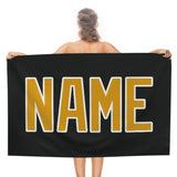 Custom Black Yellow Beach Towel