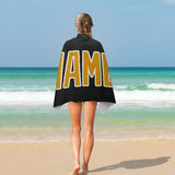 Custom Black Yellow Beach Towel