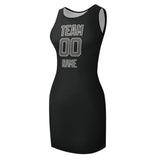 Custom Black Dark Grey Sleeveless Vest Dress