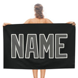 Custom Black Dark Grey Beach Towel