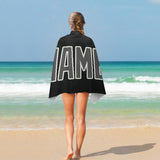 Custom Black Dark Grey Beach Towel