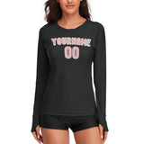 Custom Black Light Pink Women's Long-Sleeve Shirt