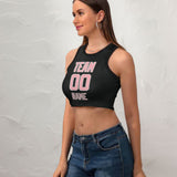Custom Black Light Pink Sleeveless Tank Top