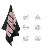 Custom Black Light Pink Beach Towel