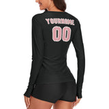 Custom Black Light Pink Women's Long-Sleeve Shirt