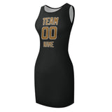Custom Black Khaki Sleeveless Vest Dress