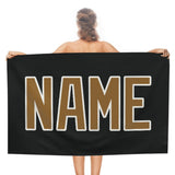 Custom Black Khaki Beach Towel