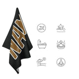 Custom Black Khaki Beach Towel