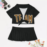 Custom Black Khaki Cheerleading Uniform Set