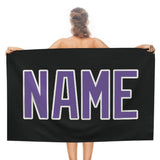 Custom Black Light Purple Beach Towel
