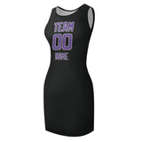 Custom Black Light Purple Sleeveless Vest Dress
