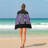 Custom Black Light Purple Beach Towel