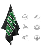 Custom Black Emerald Green Beach Towel