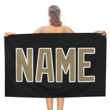Custom Black Light Khaki Beach Towel