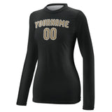 Custom Black Light Khaki Women's Long-Sleeve Shirt