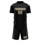 Custom Black Light Khaki Soccer Jersey