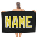 Custom Black Light Yellow Beach Towel