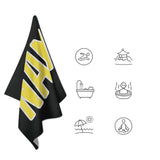 Custom Black Light Yellow Beach Towel