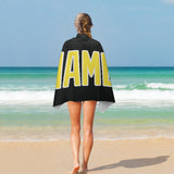 Custom Black Light Yellow Beach Towel