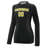 Custom Black Light Yellow Women's Long-Sleeve Shirt