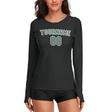Custom Black Blue Green Women's Long-Sleeve Shirt