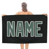 Custom Black Blue Green Beach Towel