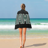 Custom Black Blue Green Beach Towel