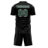 Custom Black Blue Green Soccer Jersey