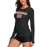 Custom Black Copper Rose Women's Long-Sleeve Shirt