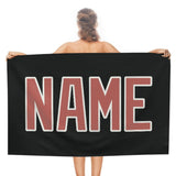 Custom Black Copper Rose Beach Towel