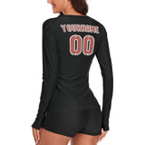 Custom Black Copper Rose Women's Long-Sleeve Shirt