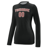 Custom Black Copper Rose Women's Long-Sleeve Shirt
