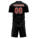 Custom Black Copper Rose Soccer Jersey
