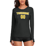 Custom Black Gold Women's Long-Sleeve Shirt