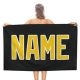 Custom Black Gold Beach Towel