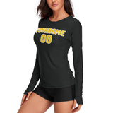 Custom Black Gold Women's Long-Sleeve Shirt