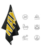 Custom Black Gold Beach Towel