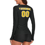 Custom Black Gold Women's Long-Sleeve Shirt