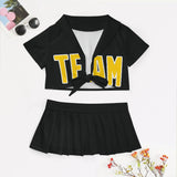 Custom Black Gold Cheerleading Uniform Set